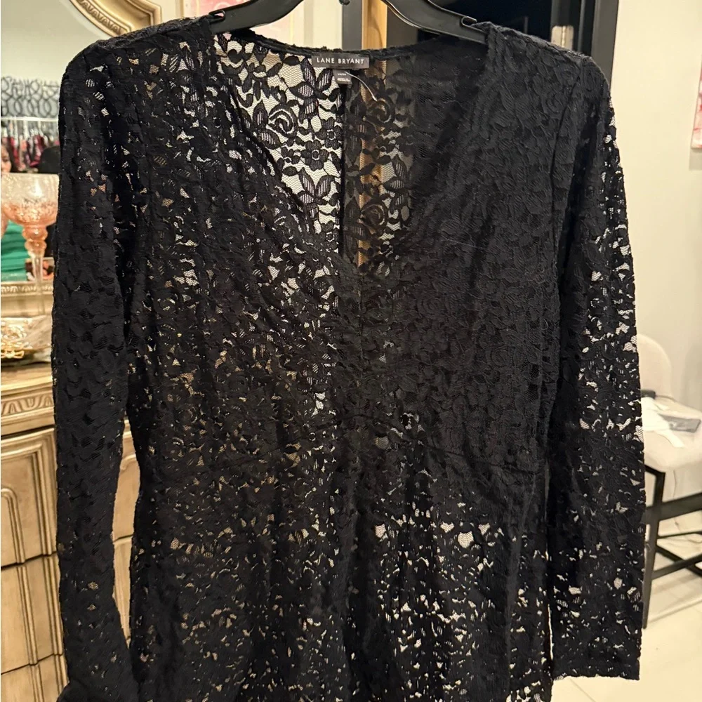 Lane Bryant Black Lace Top - Picture 4 of 5